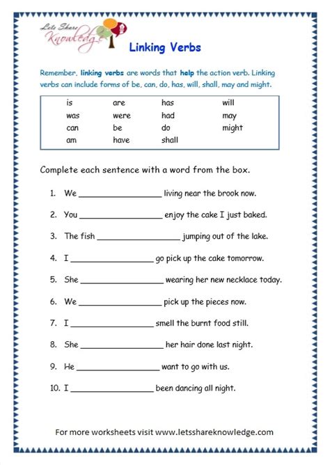 grade 3 grammar topic 14 helping verbs worksheets lets