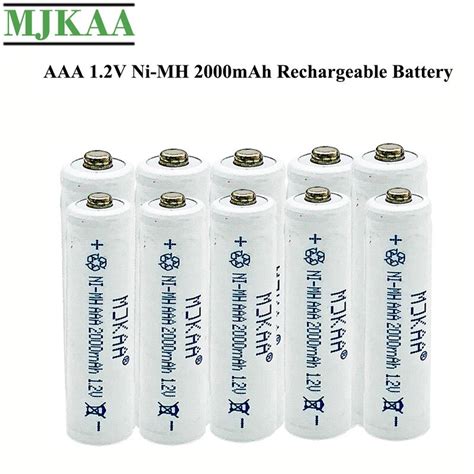 Mjkaa 10pcs Aaa 2000mah Rechargeable Battery 12v Ni Mh 3a Pre Charged