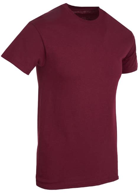 48 wholesale mens cotton short sleeve t shirts solid maroon size m at