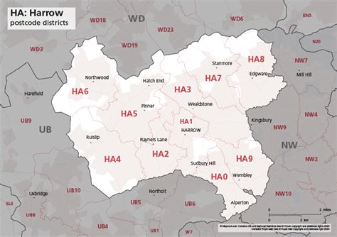 Map Of Ha Postcode Districts Harrow Maproom