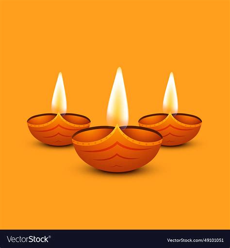 Beautiful Diwali Diyas Royalty Free Vector Image