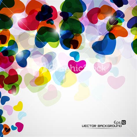 Abstract Background With Colorful Hearts And Love Vector