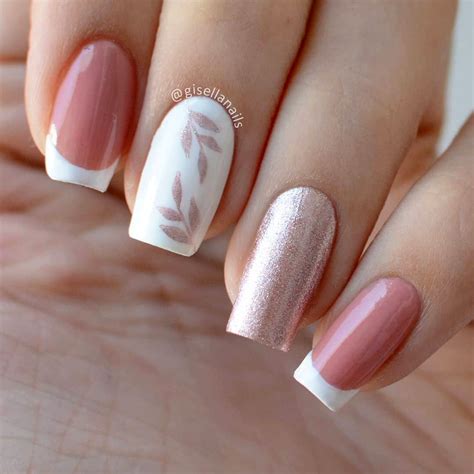 uñas decoradas blanco y rosa diseños para enamorarse Esmalte de uñas blancas Uñas