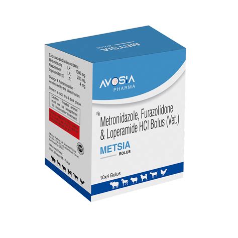 Metronidazole Furazolidone And Loperamide Hcl Bolus Vet For Clinical