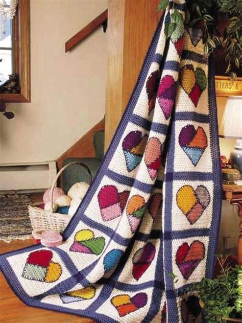 Made To Order Mended Hearts Afghan Squares Heart Patchwork Etsy In