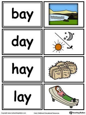 Ay may be used at the end of a word. Word Sort Game: AY Words in Color | Word sorts, Word families printables, Phonics words