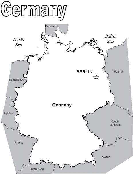 Germany Map Coloring Page Free Printable Coloring Pages For Kids