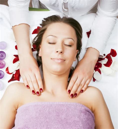 Stock Photo Attractive Lady Getting Spa Treatment In Salon Massage