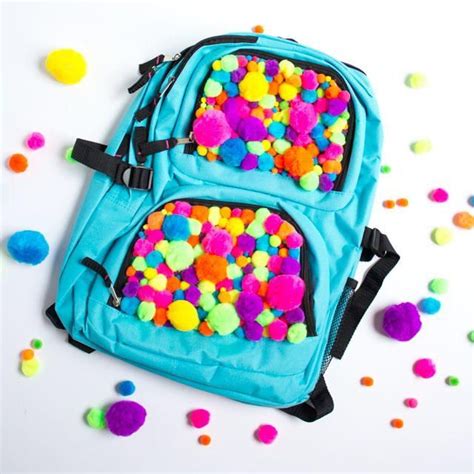 Pom Pom Diy Backpack Diy Backpack Diy Pom Poms Bubble Wrap Crafts