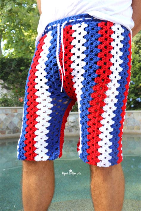 crochet granny stripe shorts for men repeat crafter me shorts pattern free crochet shorts