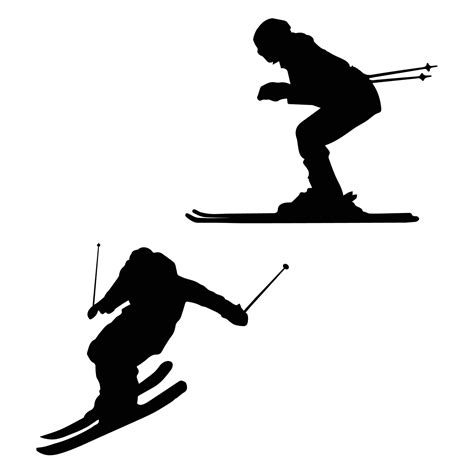 skiing art silhouette 7944722 vector art at vecteezy