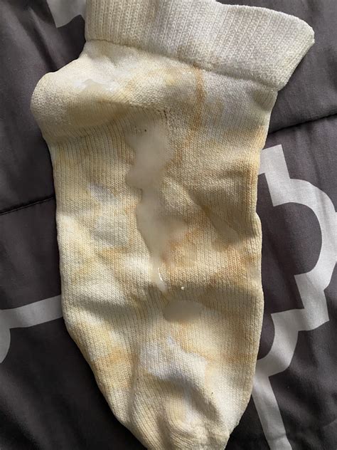 Another Load In The Cum Sock I Want To Cover All White Spots With Jizz