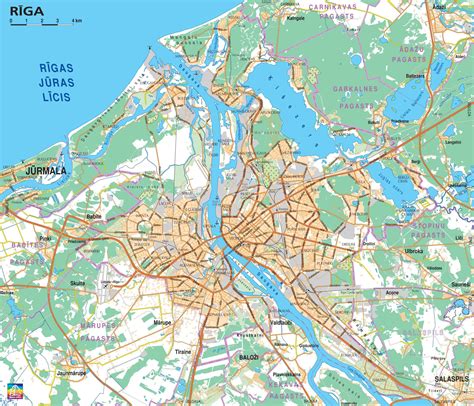 Detailed Road Map Of Riga Riga Detailed Road Map Vidiani Maps