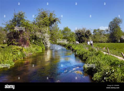 River Itchen And Itchen Way Public Footpath At Twyford Hampshire