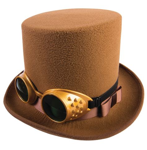 Steampunk Hat Wgoggles Brown