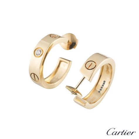 Cartier Yellow Gold Diamond Love Earrings B Rich Diamonds