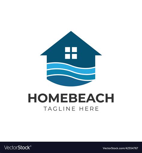 Beach House Logo Design Template Royalty Free Vector Image