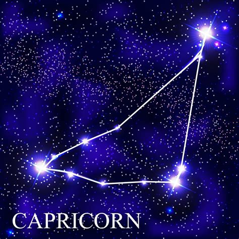 Capricorn Zodiac Sign With Beautiful Bright Stars On The Background Of