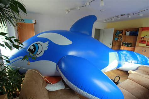 Huge Inflatable Blue Whale 16 Feet 5 Meter Matte Pool Toy Big