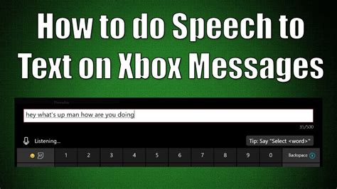 How To Do Speech To Text On Xbox Messages Youtube