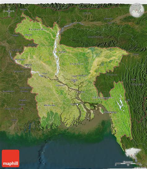 Satellite 3d Map Of Bangladesh Darken Vrogue