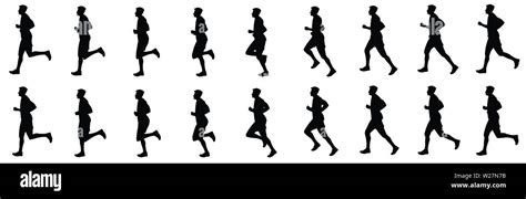 Man Run Cycle Animation Sequence Loop Animtion Sprite Sheet Vector