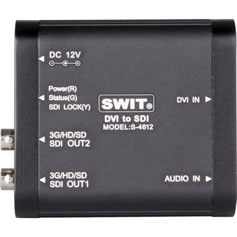 Converting dvi signals into sdi signals requires a complex process that includes transforming the rgb colour space into yuv and signal serialization to convert the 3 or 6. SWIT S-4612 DVI to SDI Converter S-4612 B&H Photo Video