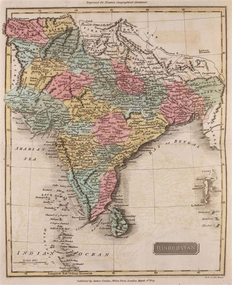 Historical Map Of India 1809