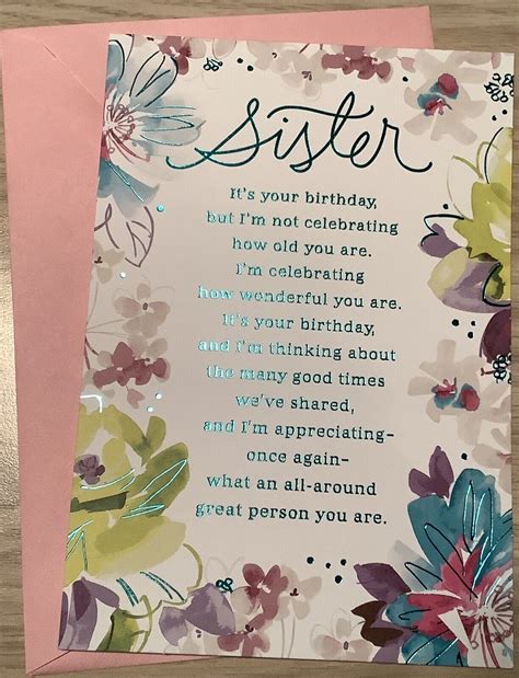 Купить Happy Birthday Sister Card Hallmark Greeting Card Thoughtful на