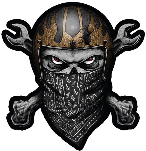 Black Bandana Skull Patch Large Patch Lethal Threat Skull Patch