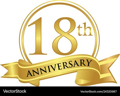 18th Anniversary Celebration Logo Royalty Free Vector Image