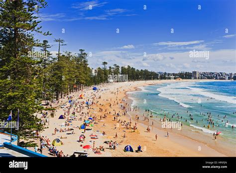 Sydney Northern Beaches Main Manly Beach Facing Pacific Ocean On A