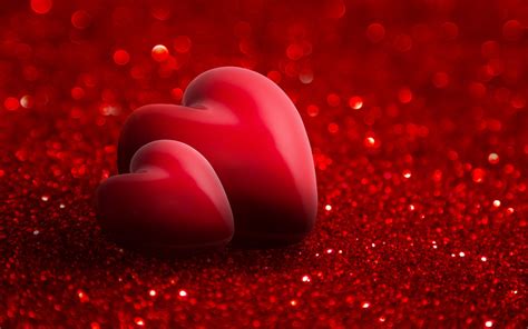 Download Wallpapers 3d Red Heart Red Bright Background Hearts Love