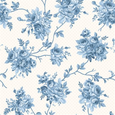 Blue Rose Fabric Floral Fabric Flower Fabric American Etsy
