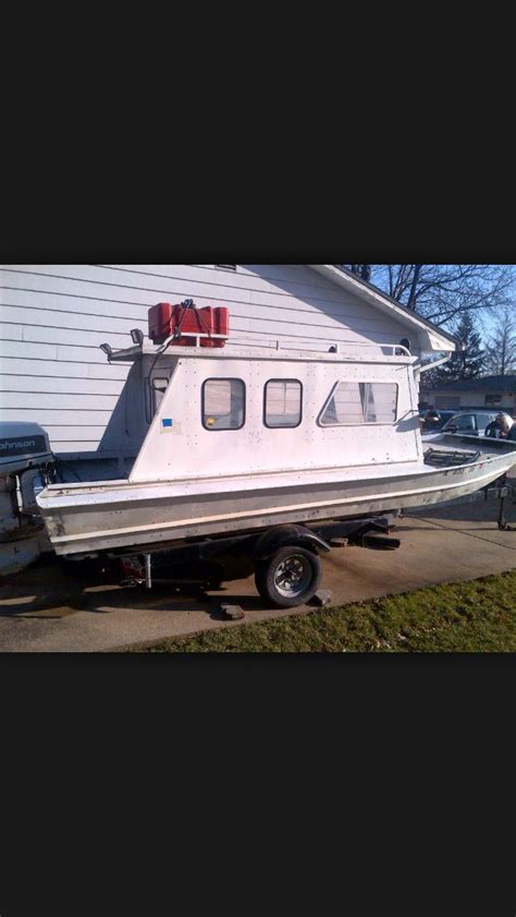 Jon Boat With A Cabin Camper Boat Boat Design Small Fishing Boats