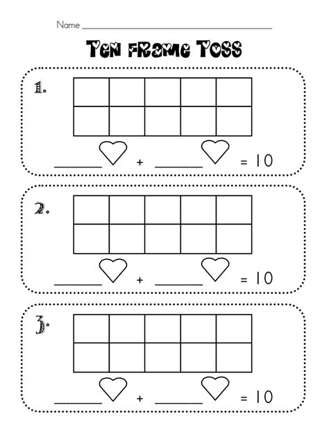 Valentine Ten Frame Tosspdf Math Center Activities Math Literacy
