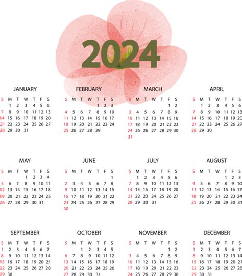 New Year Calendar Design Font For Printable 2024 Calendar For New Year