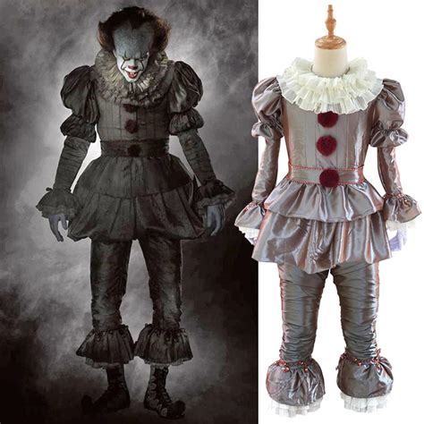 Stephen King S It Pennywise Cosplay Costume Clown Full Set Deluxe Adult Men It The Clown Costume