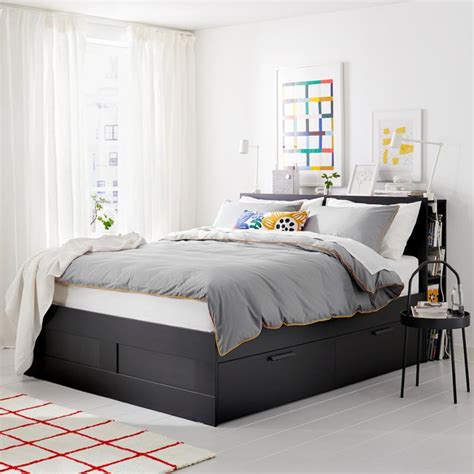 4.5 out of 5 stars. IKEA queen bed frame with built in storage under . for ...