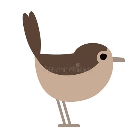 Small Brown Bird Flat Illustration Stock Vector Illustration Of Brown