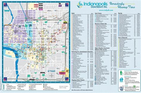 Downtown Indianapolis Map Map Of Downtown Indianapolis Indiana Usa