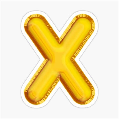 Golden Balloon Alphabet Latter X Sticker For Sale By Thebrotherhouse