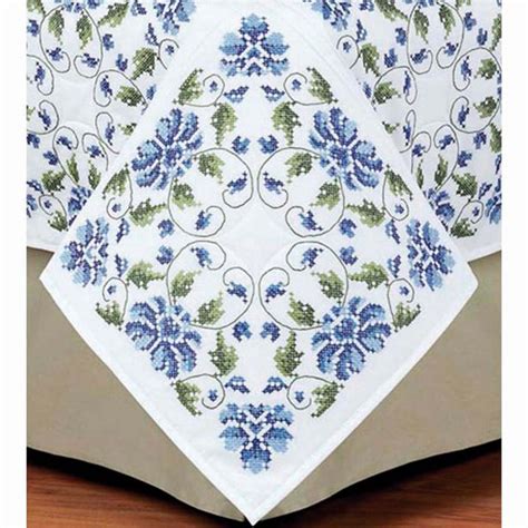 Newest arrivals most popular title price: Herrschners® Garden in Blue Quilt Blocks Stamped Cross ...