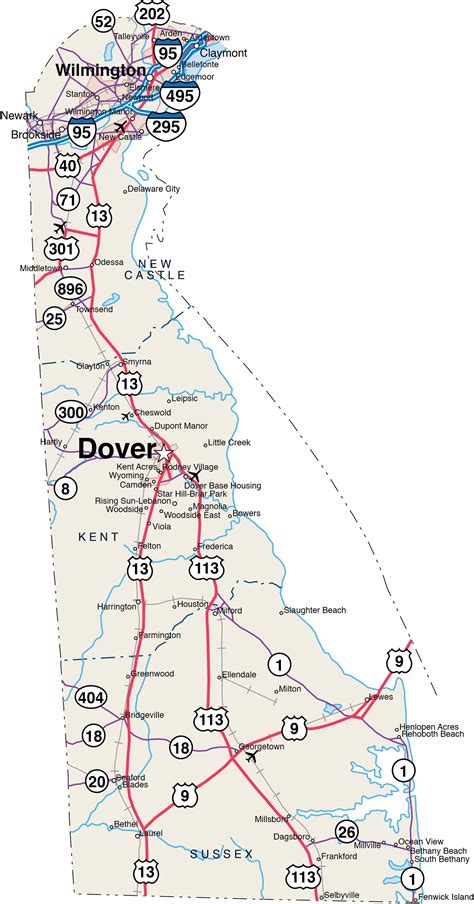 Delaware Map Digital Vector Creative Force