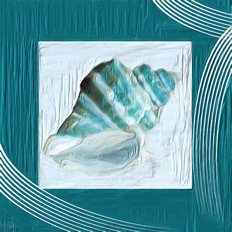 Turquoise Seashells Xxii Painting By Lourry Legarde