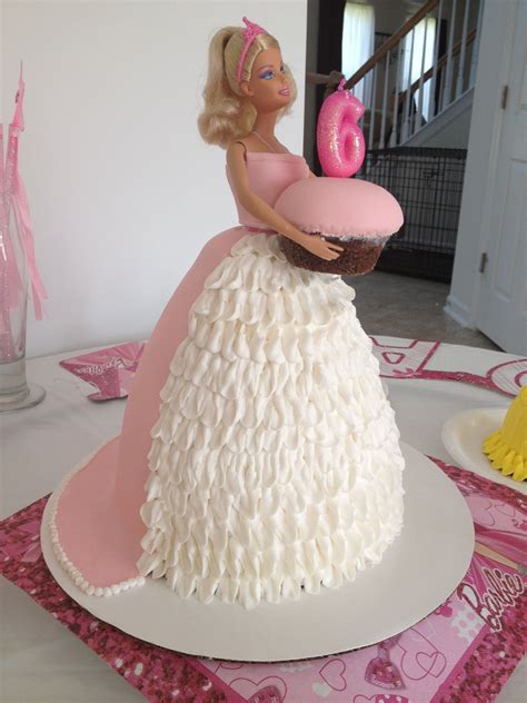 Chocolate Barbie Cake Decorated With Fondant And Buttercream