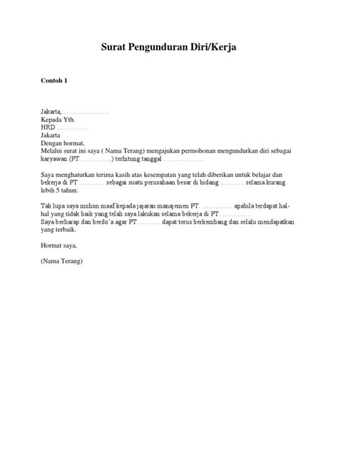 Adapun surat ini dibuat berdasarkan dengan ketentuan yang tertulis pada surat kesepakatan bersama. Contoh Surat Pengunduran Diri Indomaret Pramuniaga - ID ...