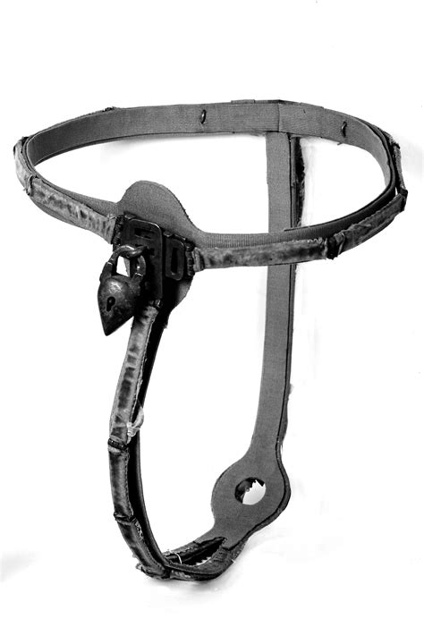 Chastity Belt Complete With Waistbelt And Padlock Covered With Velvet