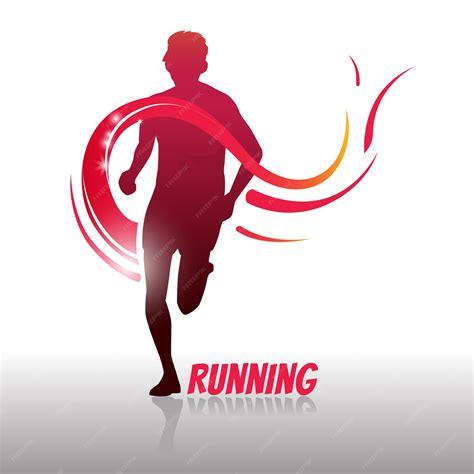 Running Man Logo Y Símbolo Vector Premium