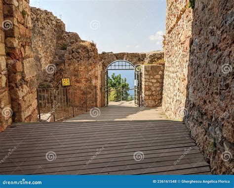 View From Alanya City Turkey Kale Alanya Fortress On The Mountain